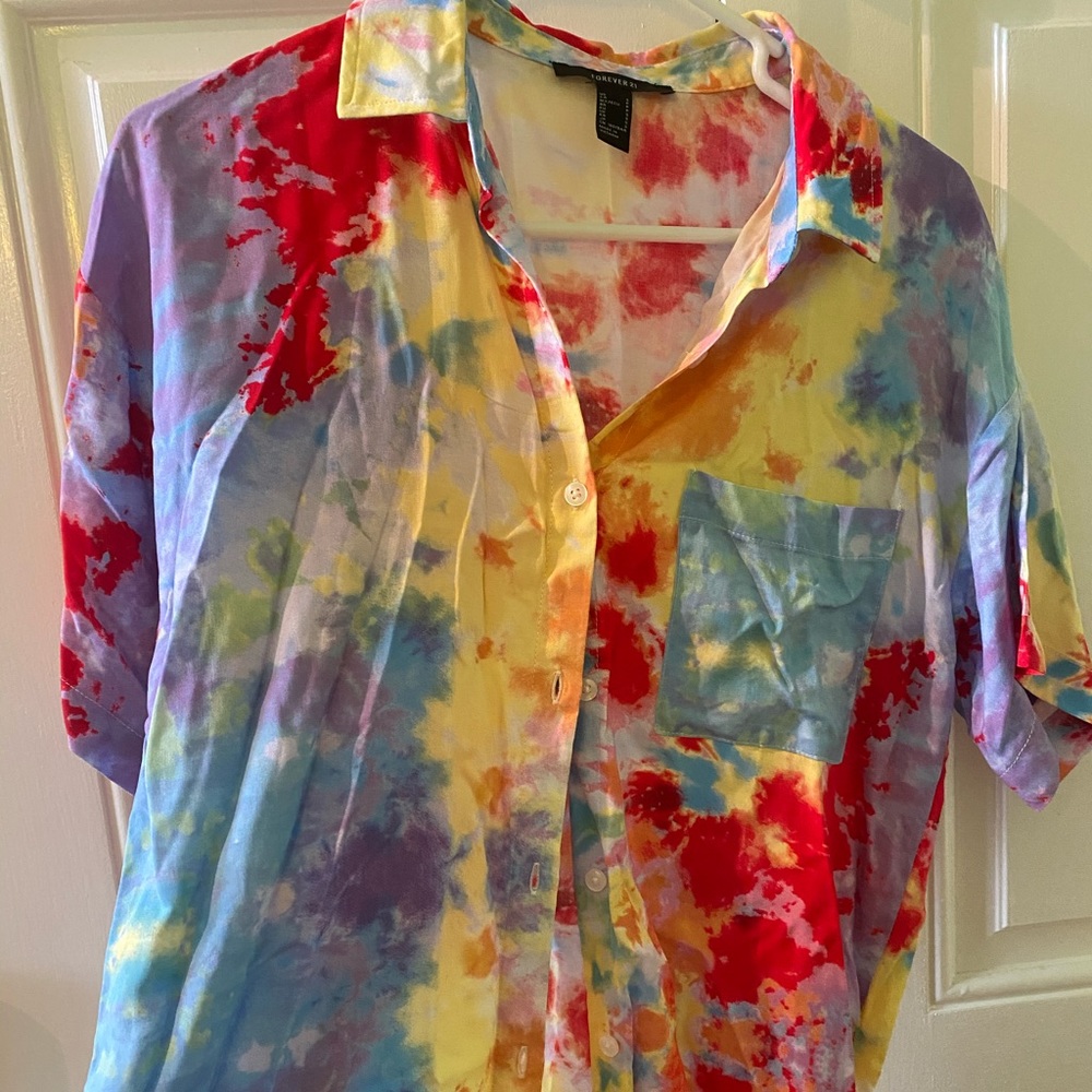 Forever 21 Tie Dye Button Up
